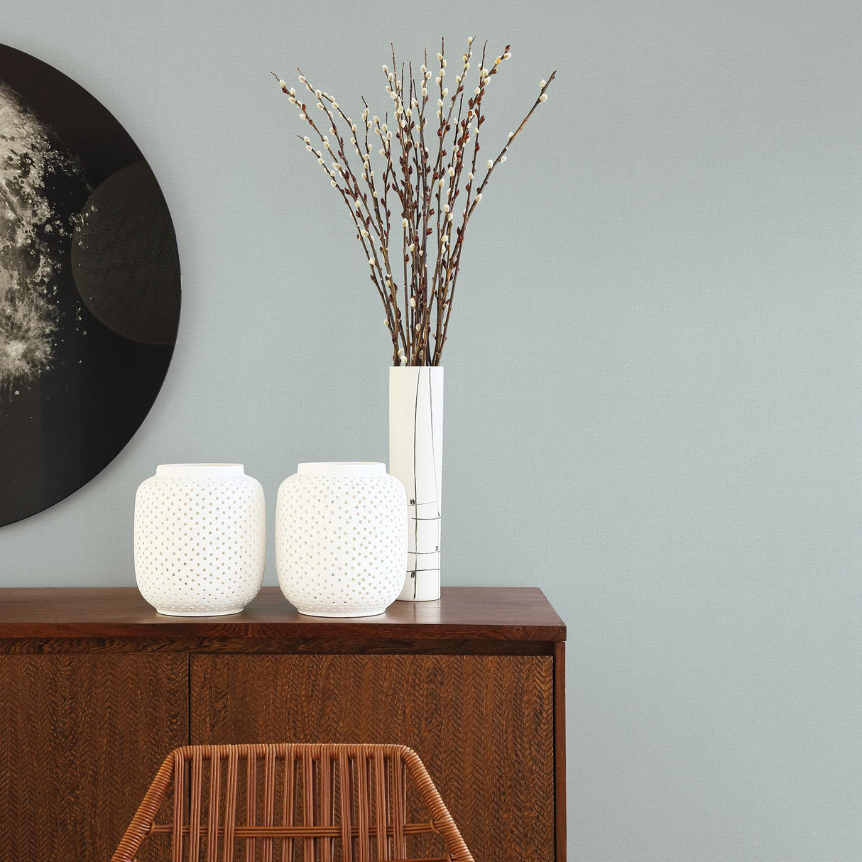 A-Street Prints Meade Light Blue Fine Weave Wallpaper