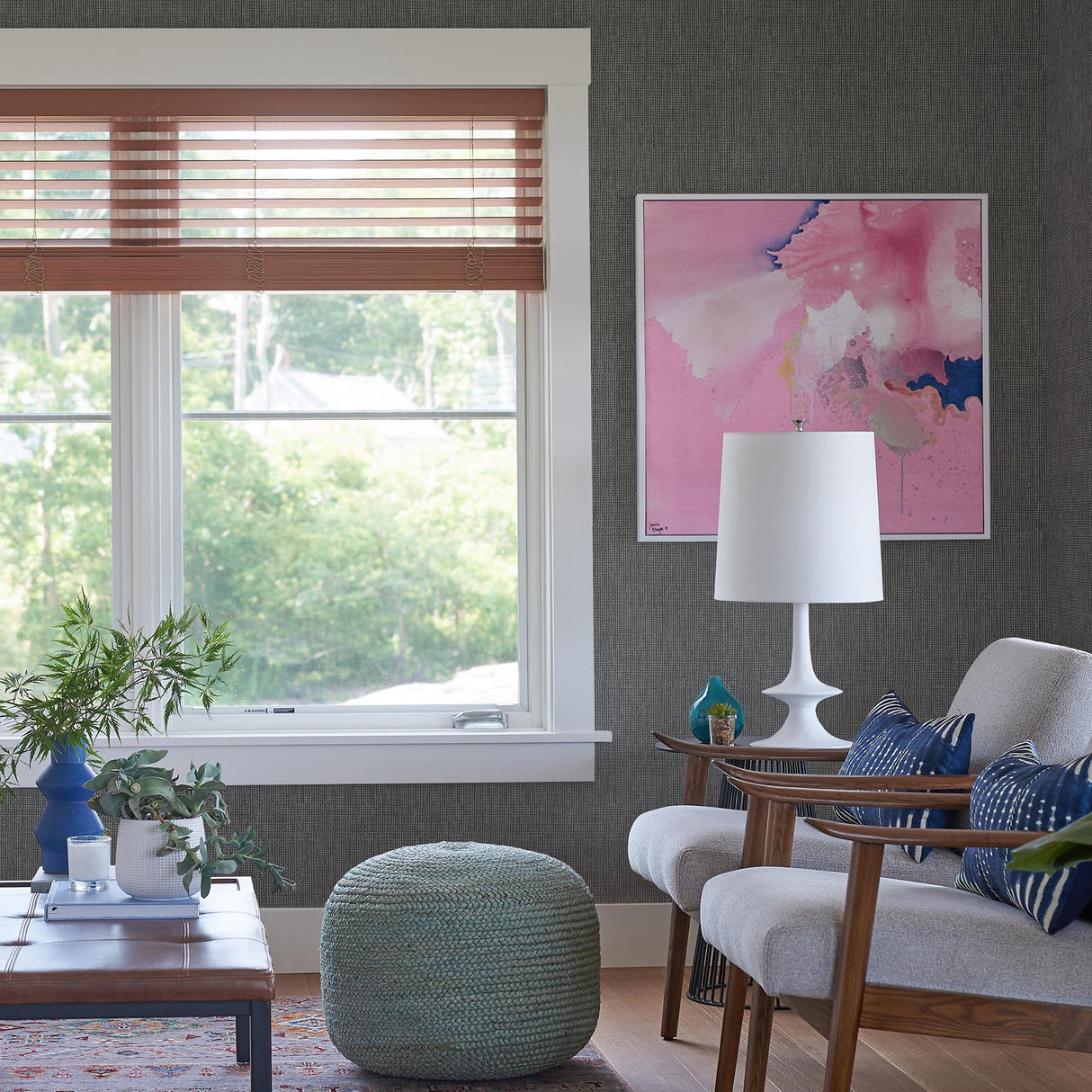 A-Street Prints Dunstan Black Basketweave Wallpaper