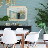 A-Street Prints Lindsay Aqua Chenille Wallpaper