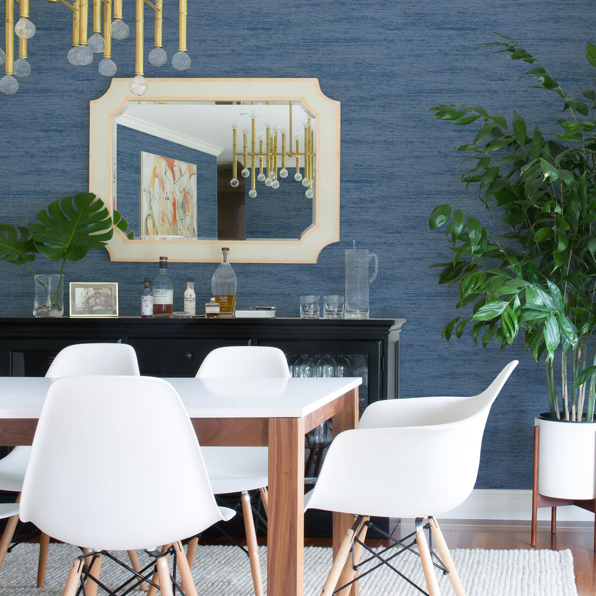 A-Street Prints Lindsay Denim Chenille Wallpaper