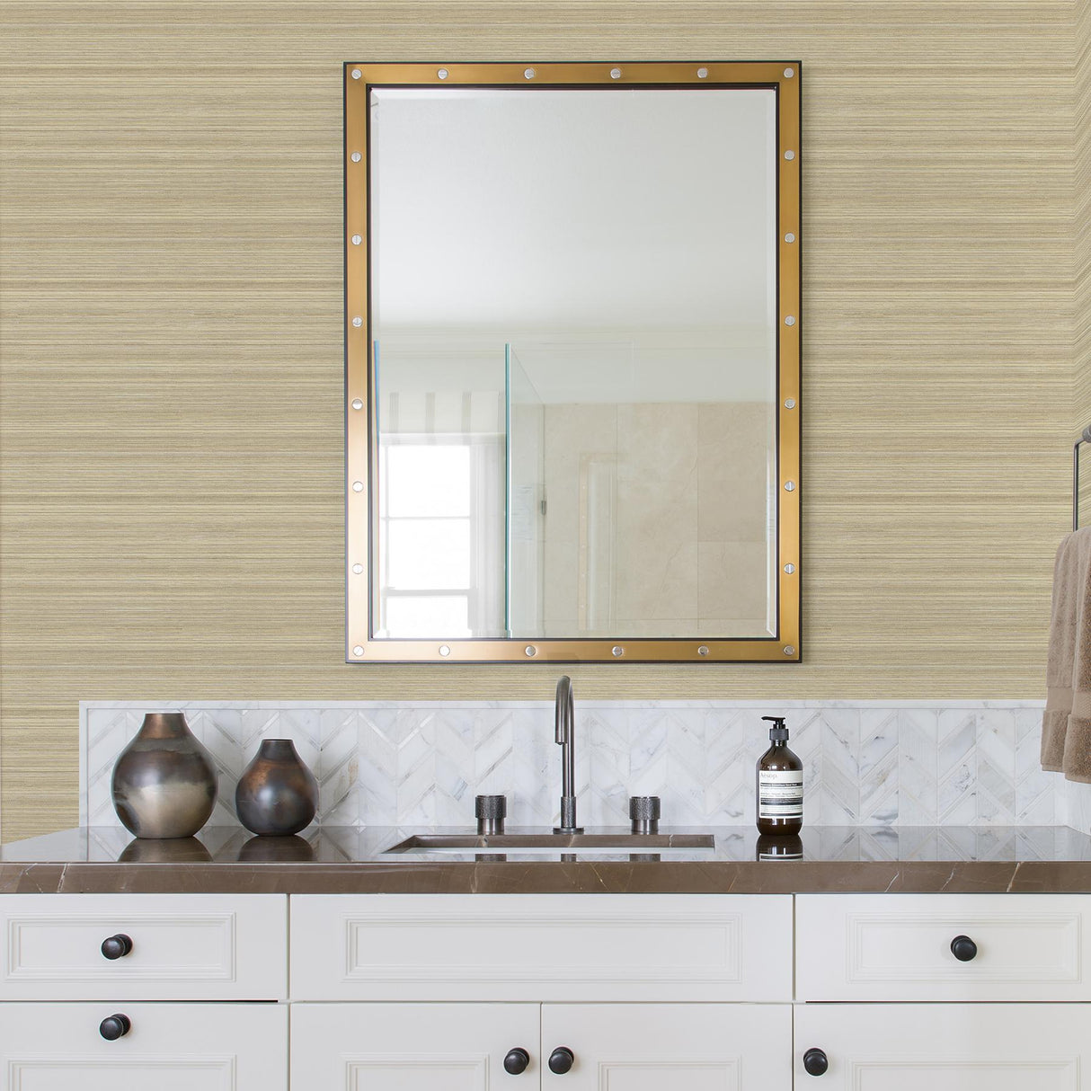 A-Street Prints Skyler Khaki Striped Wallpaper