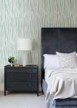 A-Street Prints Scott Living Ii Stripes Green Wallpaper