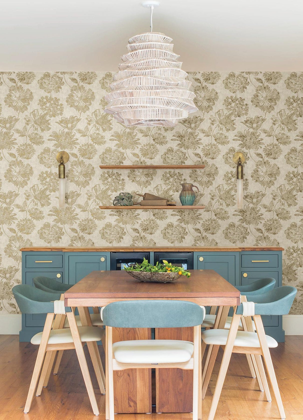 A-Street Prints Kala Gold Floral Wallpaper
