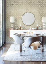 A-Street Prints Lustre Medallions Gold Wallpaper