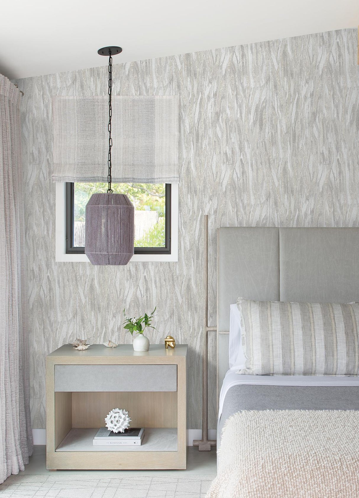 A-Street Prints Suna Silver Woodgrain Wallpaper