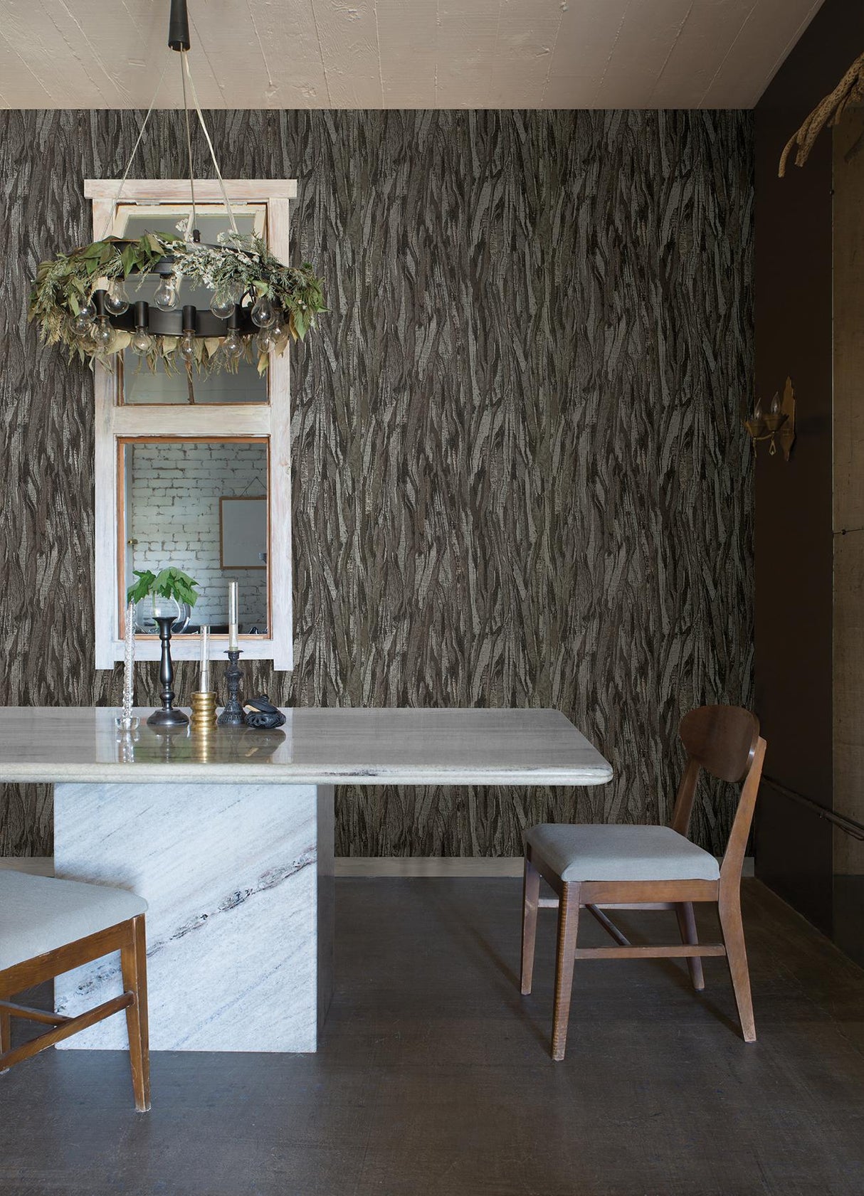 A-Street Prints Suna Charcoal Woodgrain Wallpaper