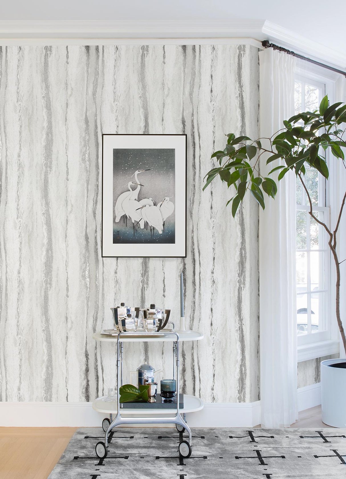 A-Street Prints Lustre Stone Platinum Wallpaper