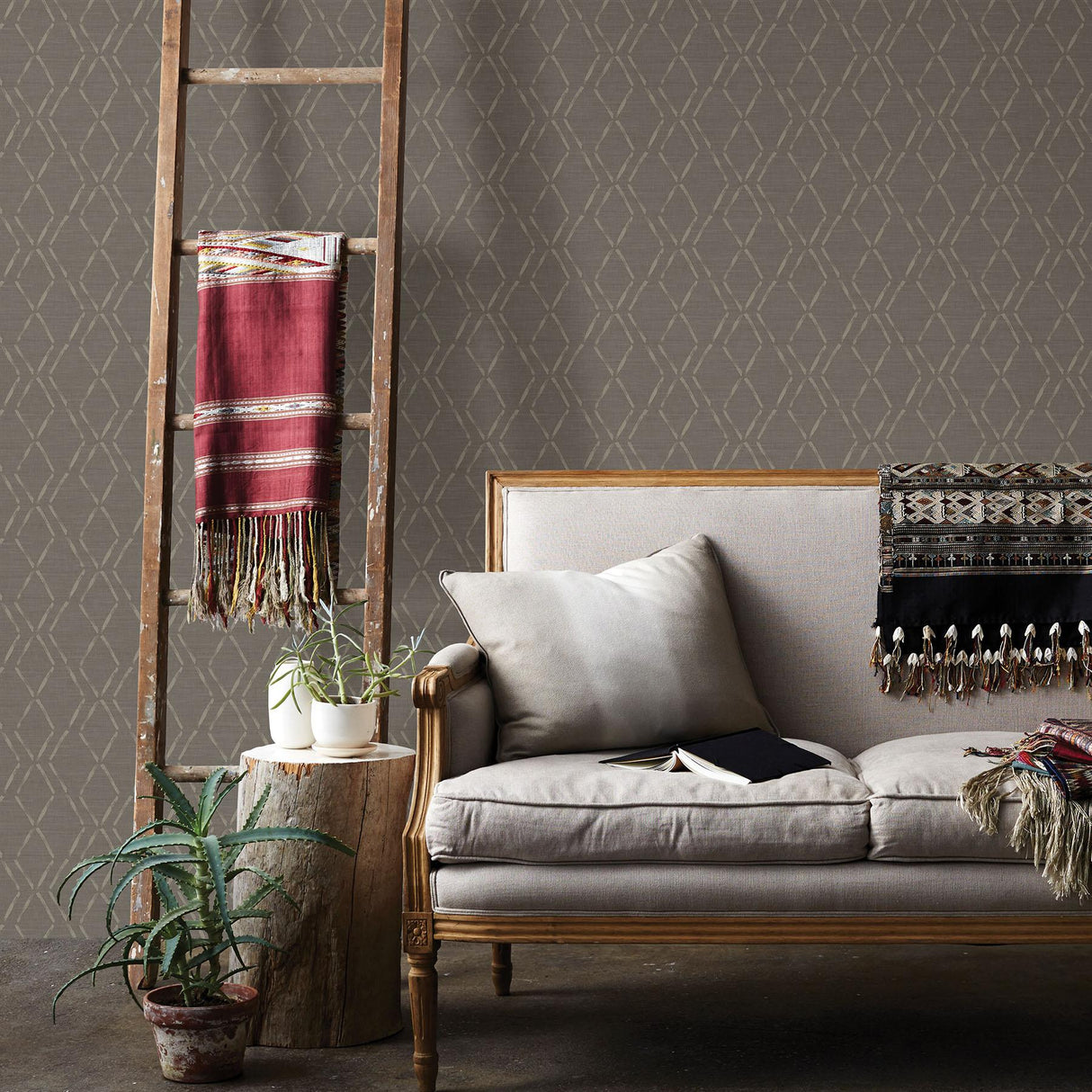 Brewster Home Fashions Chesapeake Birch & Sparrow 3118-12654 Brown Wallpaper