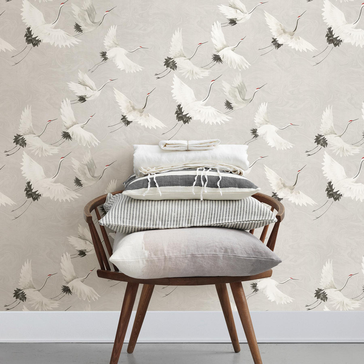 Brewster Home Fashions Brewster Fresh Start Kitchen & Bath Birds Grey Wallpaper