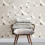 Brewster Home Fashions Brewster Fresh Start Kitchen & Bath Birds Grey Wallpaper