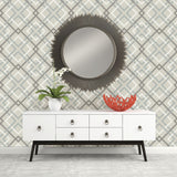 Brewster Home Fashions Saltire Taupe Geometric Wallpaper