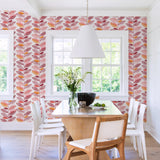Brewster Home Fashions Nyssa Coral Leaves Wallpaper