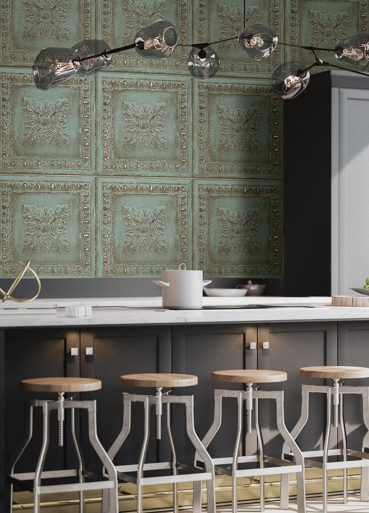 Brewster Home Fashions Brewster Fresh Start Kitchen & Bath Tiles Turquoise Wallpaper