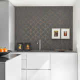 Brewster Home Fashions Brewster Fresh Start Kitchen & Bath Geometrics Taupe Wallpaper