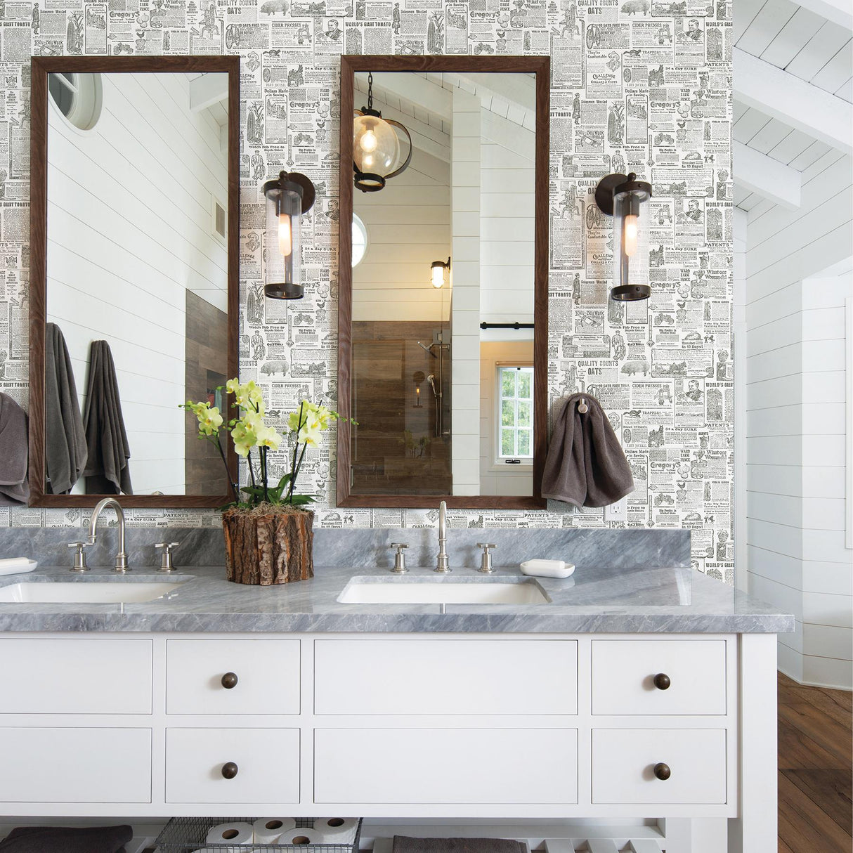 Brewster Home Fashions Brewster Fresh Start Kitchen & Bath Novelty Brown Wallpaper