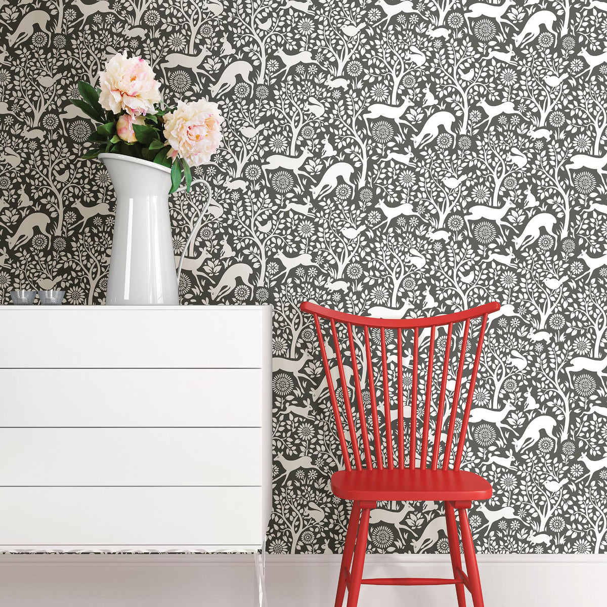 Brewster Home Fashions Seeger Charcoal Meadow Wallpaper