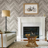 Brewster Home Fashions Mammoth Off-White Diagonal Wood Wallpaper