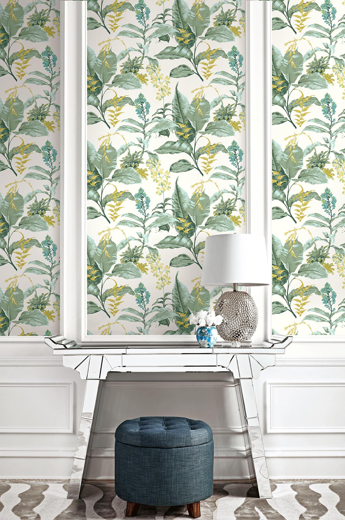 Brewster Home Fashions Kenneth James Palm Springs Ps41804 Green Wallpaper