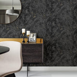 Brewster Home Fashions Brewster Polished Stone Black Wallpaper