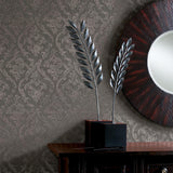Brewster Home Fashions Brewster Polished Damask Pewter Wallpaper