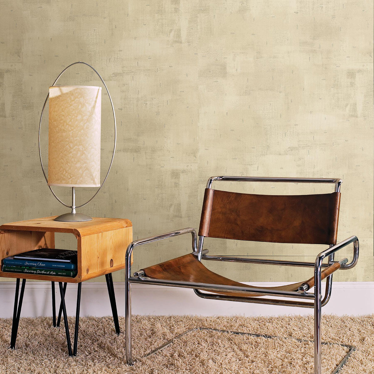 Brewster Home Fashions Portia Beige Distressed Texture Wallpaper