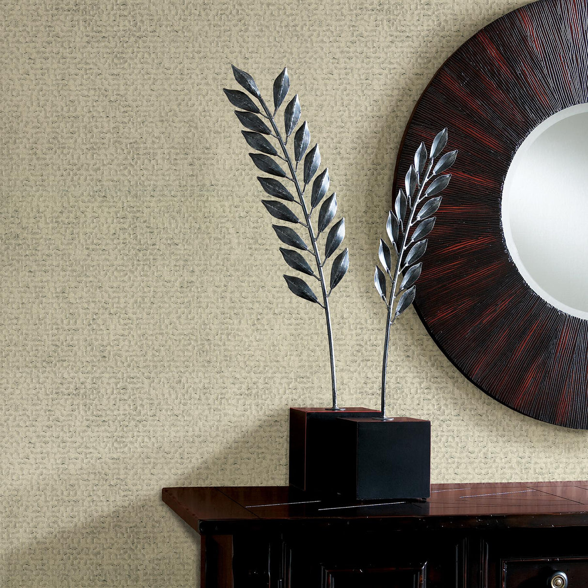 Brewster Home Fashions Carbon Platinum Honeycomb Geometric Wallpaper