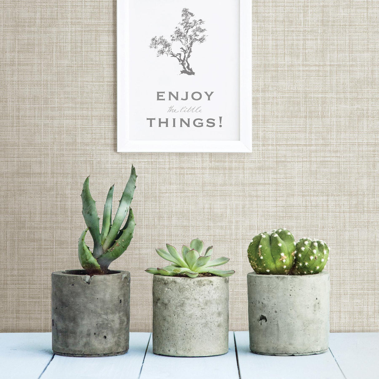Brewster Home Fashions Tuckernuck Neutral Linen Wallpaper