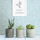 Brewster Home Fashions Tuckernuck Aqua Linen Wallpaper