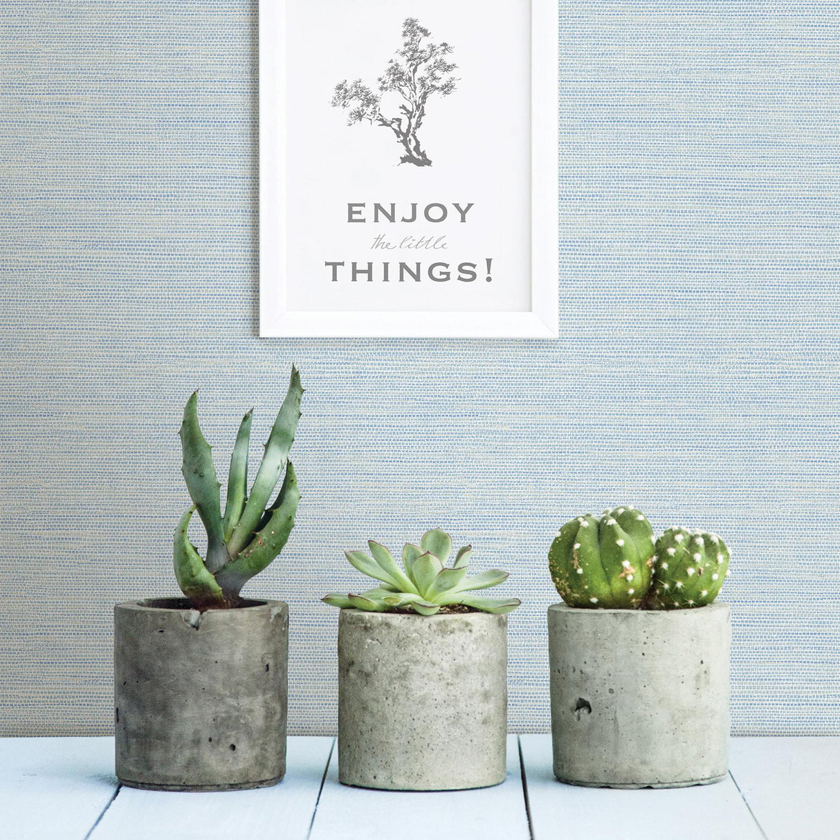 Brewster Home Fashions Bluestem Blue Faux Grasscloth Wallpaper