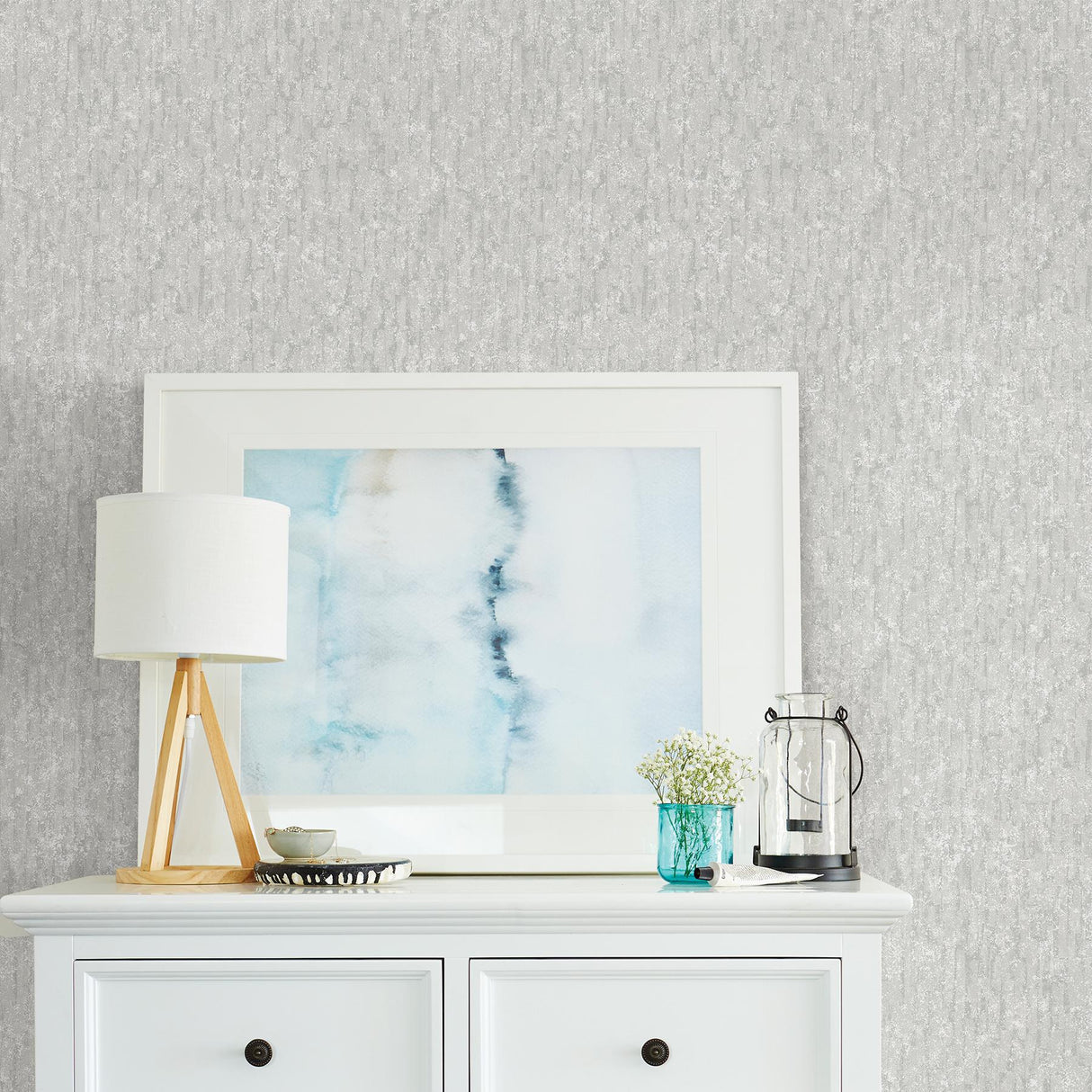 Brewster Home Fashions Cole Light Grey Winter Plain Wallpaper