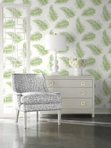 Seabrook Tossed Palm Summer Fern Wallpaper