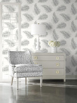 Seabrook Tossed Palm Alloy Wallpaper