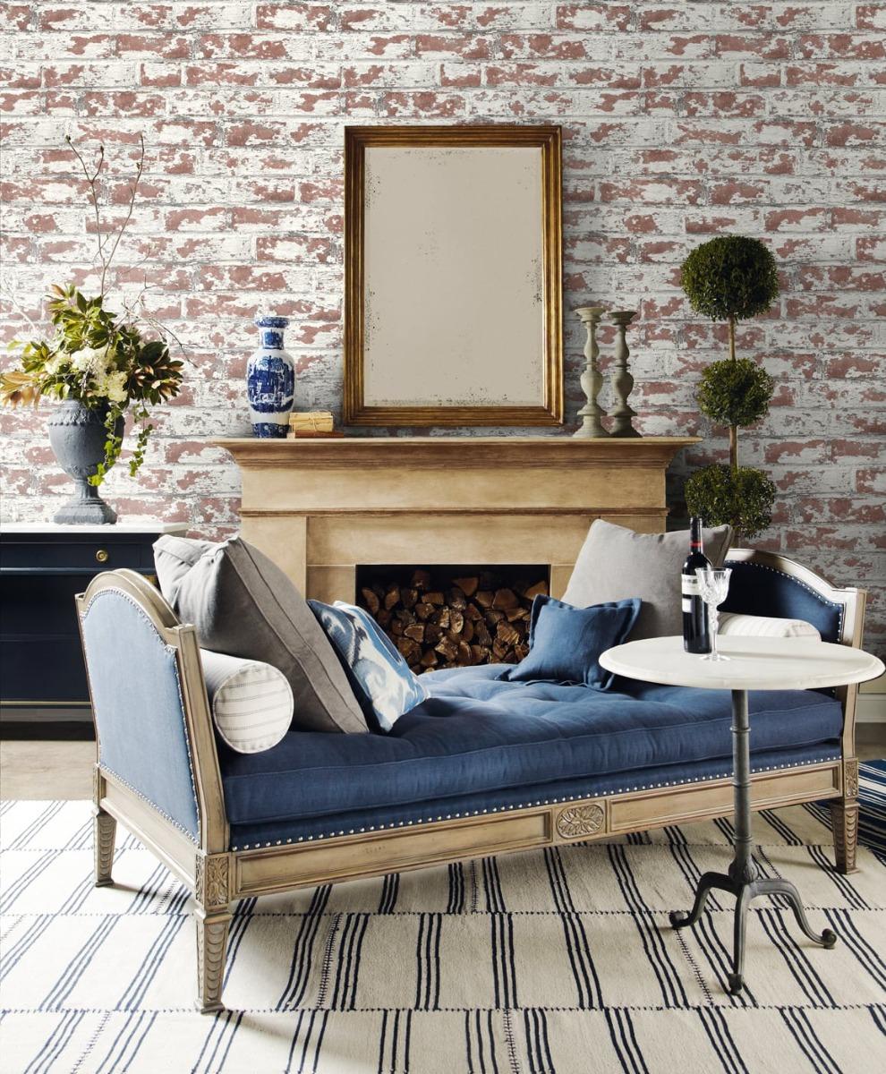 Seabrook Soho Brick Terra Cotta Wallpaper