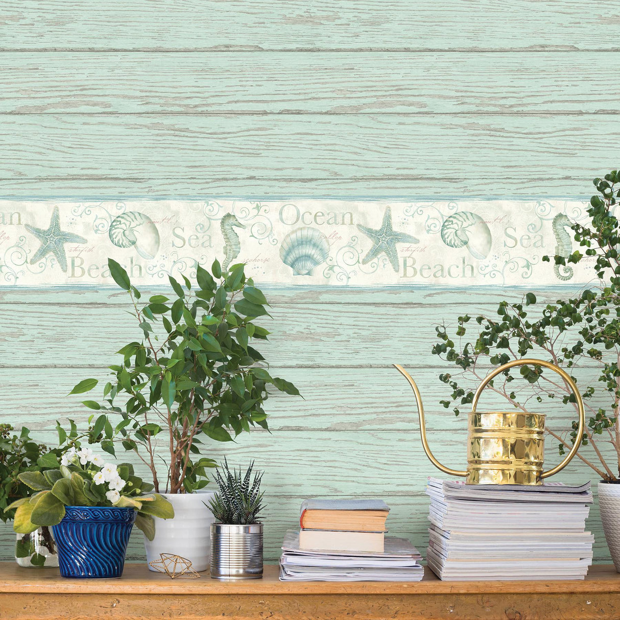 Brewster Home Fashions Chesapeake Sanibel Novelty Sea Green Wallpaper