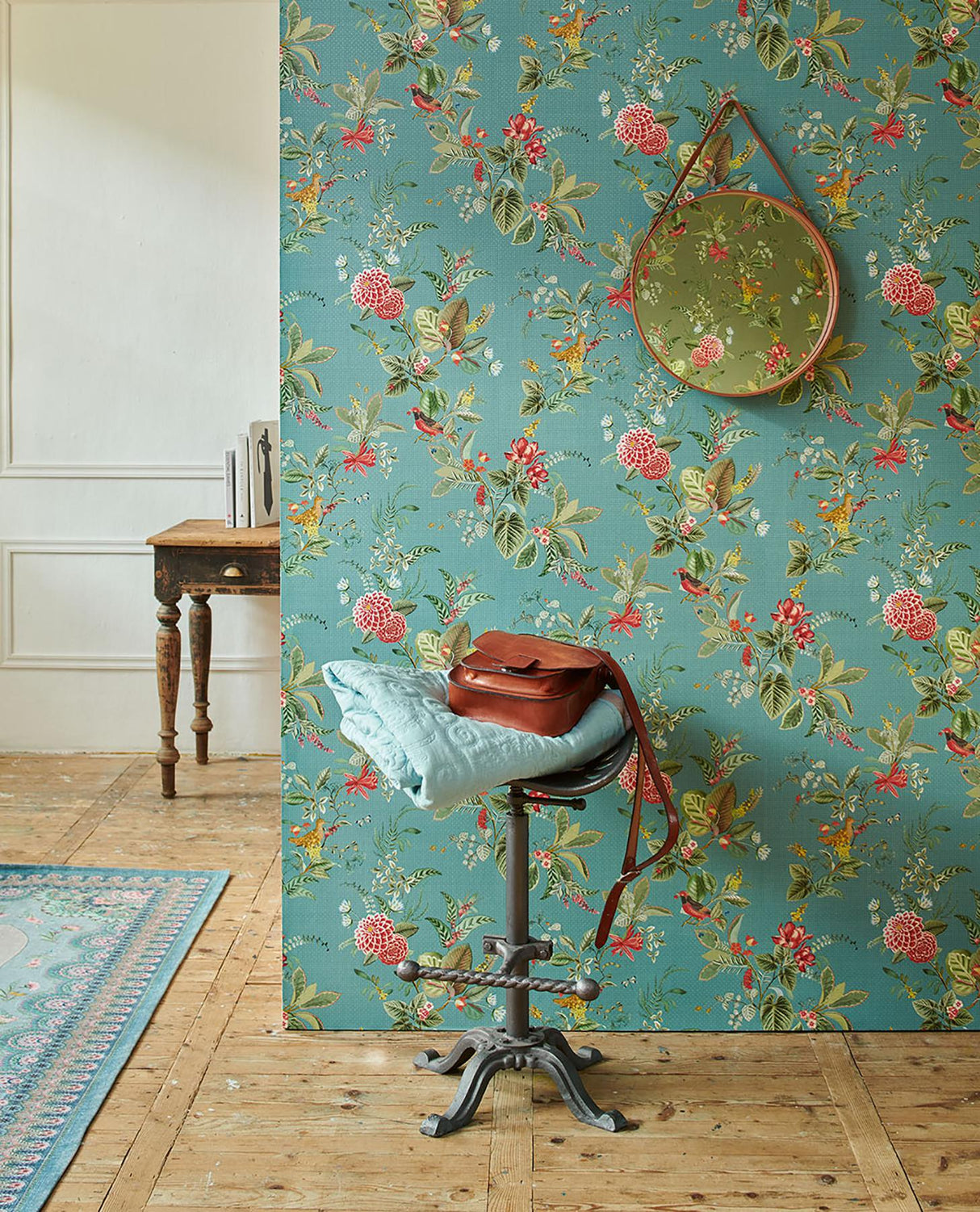 Brewster Home Fashions Eijffinger Pip Studio Vol. 5 Flowers Turquoise Wallpaper