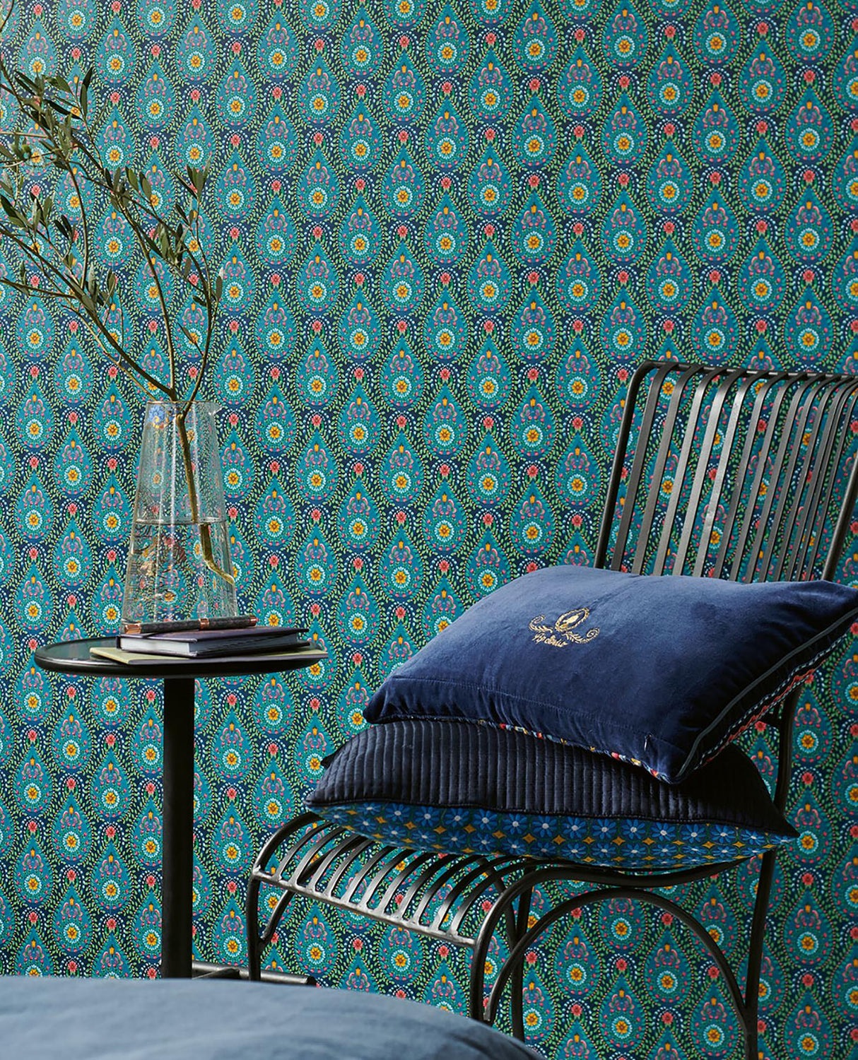 Brewster Home Fashions Eijffinger Pip Studio Vol. 5 Ogee Dark Blue Wallpaper