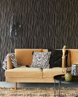 Brewster Home Fashions Eijffinger Skin Zebra Print Black Coffee Wallpaper