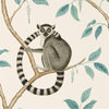 Sanderson Ringtailed Lemur Stone/Eucalyptus Wallpaper