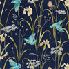Sanderson Kingfisher & Iris Navy/Teal Fabric