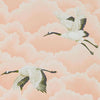 Harlequin Cranes In Flight Blush Wallpaper