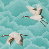 Harlequin Cranes In Flight Marine Wallpaper
