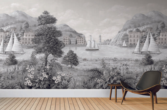 York Wallcoverings Safe Harbor Grey & Neutral Wallpaper