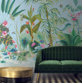 York Wallcoverings Tropical Panoramic Blue Wallpaper