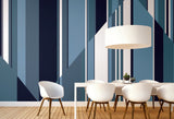 York Wallcoverings Pinwheel Stripe Blue Wall Mural