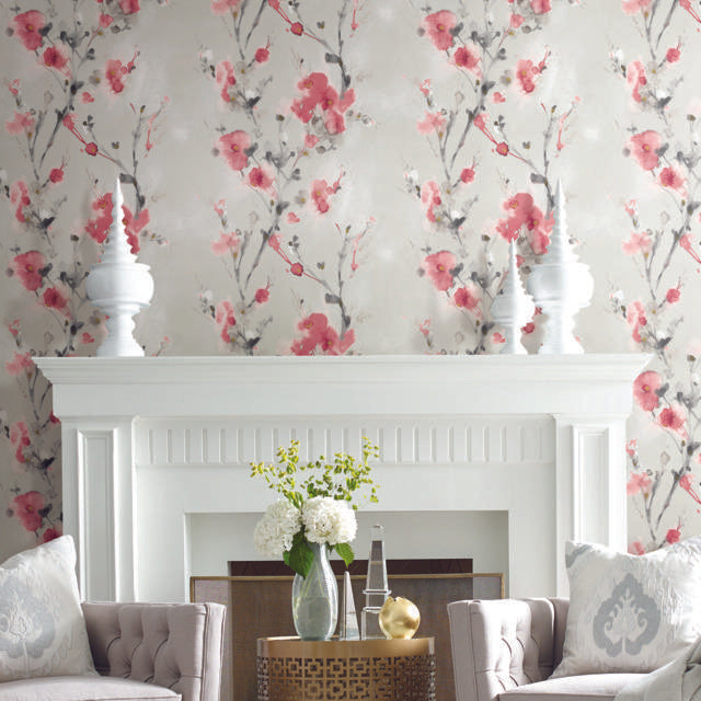 Candice Olson Charm Peel and Stick Red Wallpaper