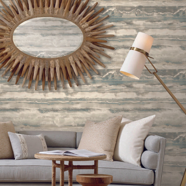 Candice Olson High Tide Peel and Stick Taupe/Blue Wallpaper