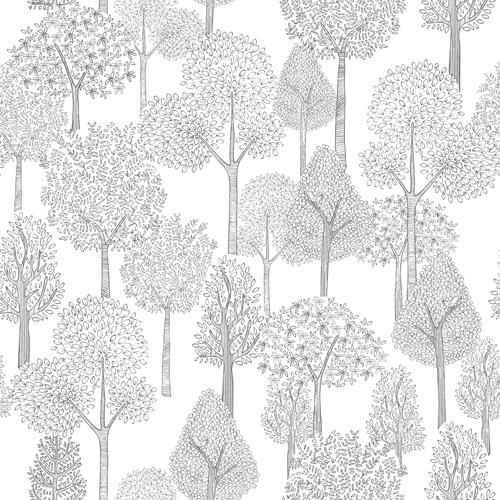 York Treetops Peel and Stick Gray Wallpaper