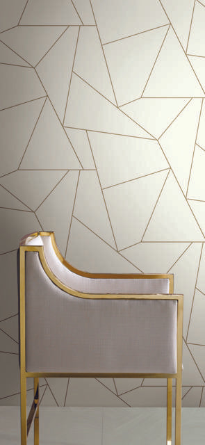 York Fractured Prism Peel and Stick Gold Wallpaper