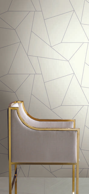 York Fractured Prism Peel and Stick Gray Wallpaper