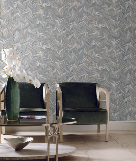 York Ebru Swirls Peel and Stick Neutral Wallpaper
